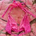 Y2K hot pink sparkly triangle bikini top Photo 2