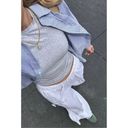 SKIMS  Stretch Cotton Jersey Long Sleeve T-Shirt Light Heather Grey Size Medium Photo 3