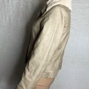 Dress Barn Fur Lined Tan Leather Jacket Photo 1