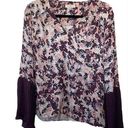 Ramy Brook  Floral VNeck Bell Sleeve Peasant Blouse Photo 0