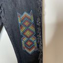 Unif  Tribal Fringe Santa Fe Black Straight Leg Jeans Size 27 Photo 4