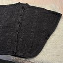 Denim & Co . Cable Knit Poncho Sweater Size Large Color Gray Button detail Photo 5