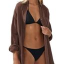 Cotton On Body Organic Cotton Swim Cover Up Beach Shirt Chocolate Size L NWT Photo 0