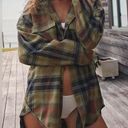 We The Free NWOT Free People Izzie Cargo Plaid Cotton  Flannel Jacket Shirt Sz S Photo 2