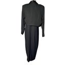 Alexis Vintage 80s 90s  Womens 2 pc Black Long Tuxedo Dress with Jacket Size L Photo 4