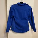 Zac and Rachel  Cobalt Blue Fitted Button Down Blouse Size Medium Photo 8