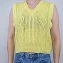 Vintage 70s Parrinello Yellow Cable Knit Sweater Vest Size M Photo 2