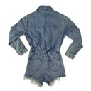 Brooklyn Karma Denim Long Sleeve Romper Shorts Women’s Small  Journey Distressed Photo 3