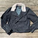 Levi’s Levis Waxy Denim Black Faux Fur Collar Jacket Photo 0