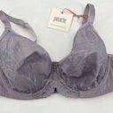 Panache NWT  Radiance Moulded Bra Sz 32DD Soft Thistle Gray Lace Photo 0