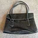 Liz Claiborne  Women’s Black Fuad Leather Snake Skin Pattern Handbag Photo 15