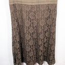 Isaac Mizrahi  Large Dress Brown Lace Midi Lined V Neck Sleeveless Stretch 380 Photo 6