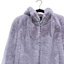 Rachel Zoe  Faux Fur Hooded Zip Up Jacket Coat Lavender Purple Size Small Photo 2