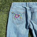 Gap Vintage Y2K Embroidered Lightwash Raw Hem Cropped Pant Size 0-2 Photo 2