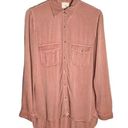 Harper  Button Down Shirt Top Womens Size S Long Sleeve‎ Pink Utility Photo 0