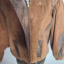 Vintage PELLE Suede Leather Bomber Jacket Coat Size Small 80s Brown Photo 4