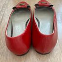 Salvatore Ferragamo Red Leather Flat Shoes Size 7 B Photo 3