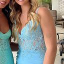 La Femme blue corset prom dress Photo 4