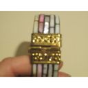 The Row Vintage 5- Mother of Pearl Inlay Brass Hinged Pin Latch Bracelet Photo 5