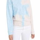 7 For All Mankind Pink Blue Tie Dye Rib Insert Neck Crew Sweatshirt Photo 0