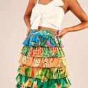 Farm Rio  Mixed Prints Multi-Layered Midi Skirt Photo 0