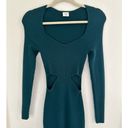 Abercrombie & Fitch  Long Sleeve Cutout Midi Ribbed Sweater Knit Dress in Green Photo 4