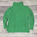 Aerie Cable Car Quarter Zip Sweater Womens M Green Chunky Knit Oversized Photo 4