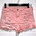 American Eagle  Outfitters Pink Distressed Denim Shorts Size 6 Photo 0