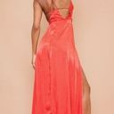 Pretty Little Thing  Red Extreme Slit Strappy Back Maxi Dress Photo 1