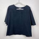 Oak + Fort  Black Blanket Soft Oversized Loose Tee Shirt Photo 0