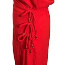 Vix Paula Hermanny  Cyndi Crinkled Voile Midi Wrap Dress Red Womens Size L Photo 8