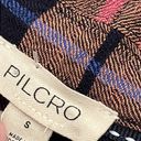 Pilcro  Anthropologie Ruched Deep V Plaid button down shirt sz Small Photo 8