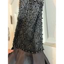 Vintage Victoria Embellished Beaded Sequin Ball Gown Dress Silk Black Womens 2 Photo 11