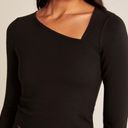 Abercrombie & Fitch , New Black Asymmetrical Stretch Ponte Knit Top Size Large Photo 1