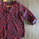 Timing  Sheer Navy Blue and Red Blouse Photo 3