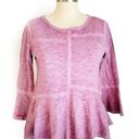 Akemi + Kin ANTHROPOLOGIE  PEPLUM SEAMED TOP PINK OMBRE BELL SLEEVE TOP SZ XXS Photo 0