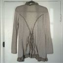 FATE. Brown Ruffle Front Waterfall Cardigan M Photo 4