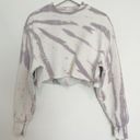 Good American  Cropped Tie Dye Oversize Crewneck Pullover Sweatshirt Size 1 Small Photo 0