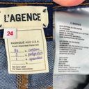 L'Agence  Rachel Ripped Crop Slim Fit Blue Slouch Cuffed Jeans Size 24 Stretch Photo 12