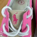 Polo  by Ralph Lauren Lilia Canvas Deck Boat Shoes Tan Pink Size 11 Photo 6