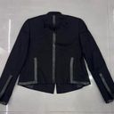 Akris  Bergdorf Goodman Black Leather Trim Moto jacket Photo 6