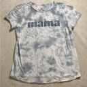 Isabel Maternity  Blue/White Tye Dye Mama Tee Shirt Raw Hem Sz S XC Photo 0