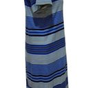 Talbots Shirt Dress Summer Cotton Knit Size Medium Blue Nautical Stripe Photo 3