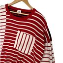 CAbi  Sweater Womens M Vivien Boxy Cropped Fit Striped Pocket 5635 Black Red Photo 3