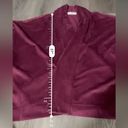 Natori  Faux Suede Burgundy Cropped Kimono Half Sleeve Topper Size L Photo 9