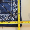 Vintage Blue  Western Paisley Cotton Square Neck Tie Bandana Photo 2