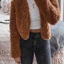 FAVLUX Brown Cropped Teddy Coat  Photo 3