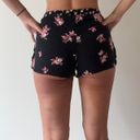 Full Tilt Black Floral Rosette Print Shorts Photo 2