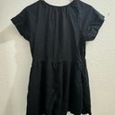 Universal Threads Universal Thread Black Linen Blend V-Neck Short Sleeve Shift Dress Photo 3