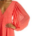 Kimberly  Goldson Lesli Clip Dot Long Sleeve Maxi Dress Women's XS Coral NWT Photo 9